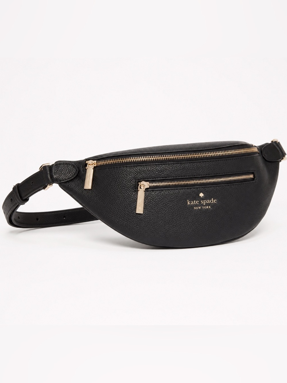 Kate spade Leila Leather Belt Bag Black Fanny pack travel purse MSRP $299